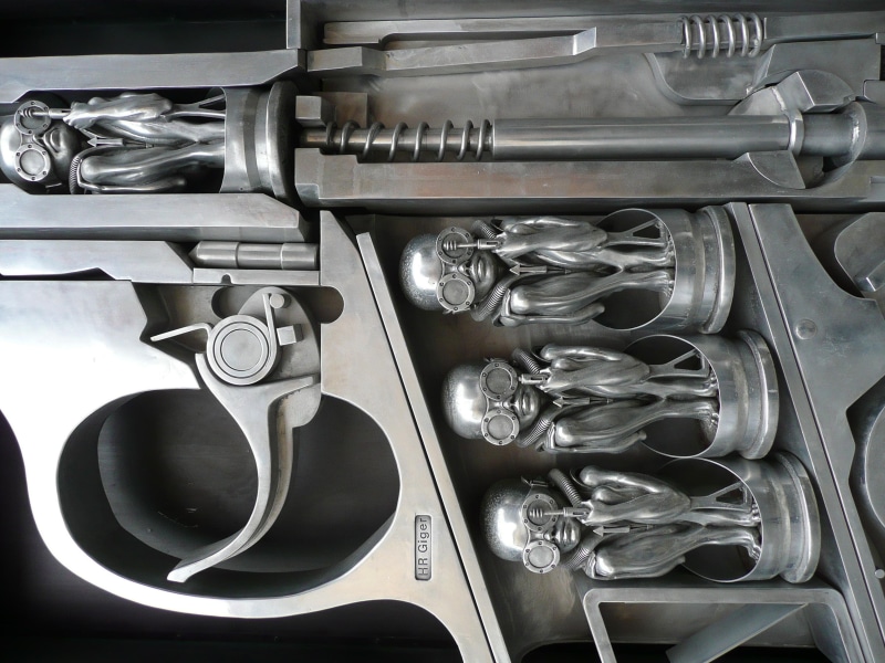 silver colored, h, sci, steel, group, variation, large group of objects, stainless steel, arrangement, full frame, alloy, Giger, indoors, Evil, close-up