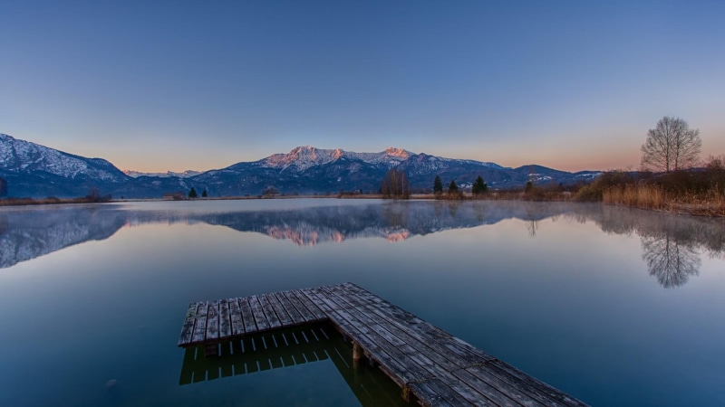 lakes, 1080P, reflecting, scenery, tranquil, mountains, tranquil scenery, trees, morning, reflecting in the morning