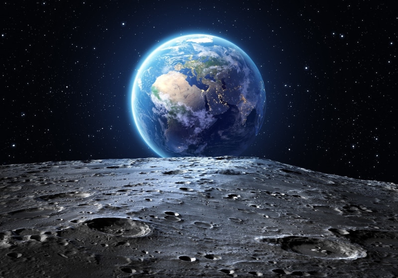 Earth, Milky Way, Moon, space, 1080P