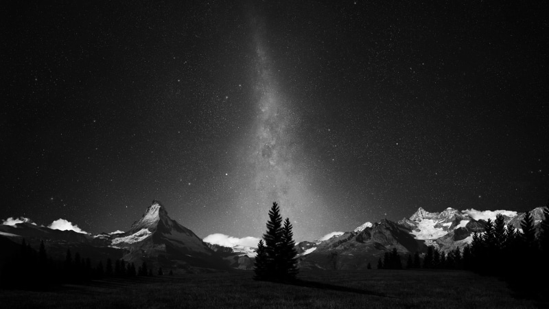 no people, sky, beauty in nature, plant, 1080P, milky, mountain peak, photography, way, star, environment, tranquility, galaxy, astronomy, nature, star - space
