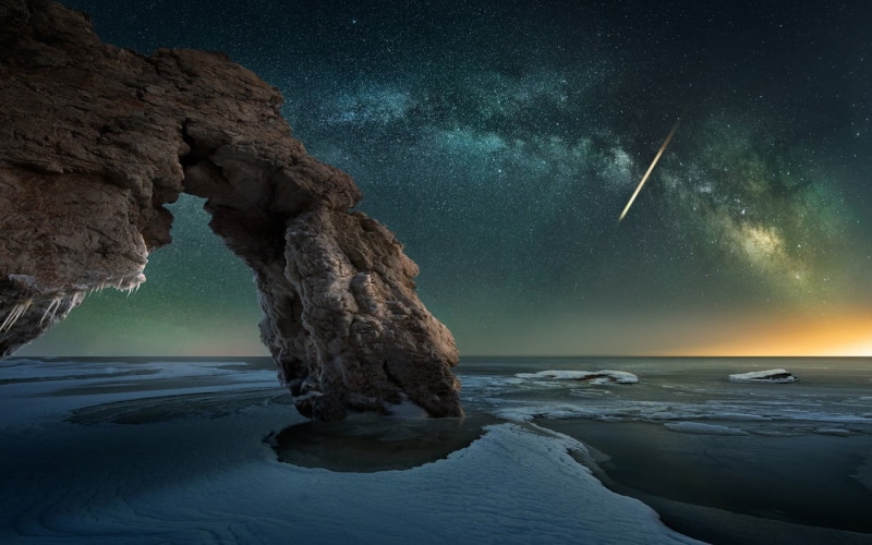 solid, water, space, nature, sky, scenics - nature, gray, 720P, astronomy, no people, natural light, Milky Way, star - space, long exposure, land, beauty in nature