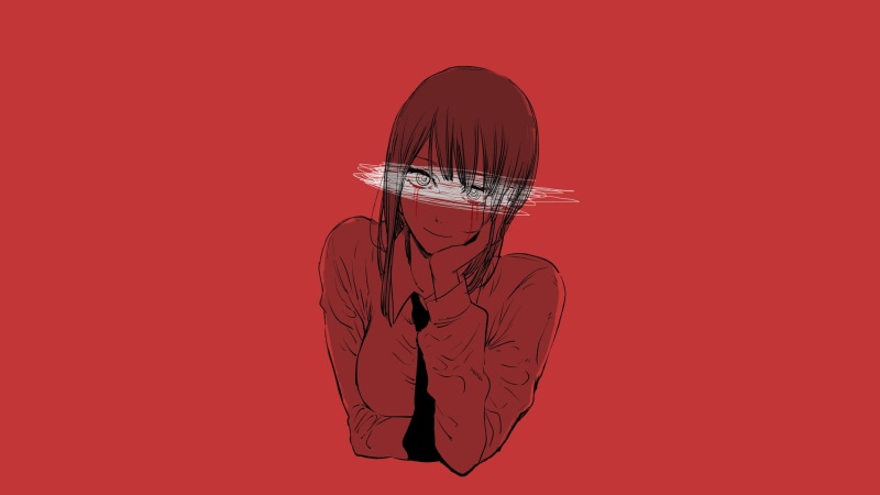 Chainsaw Man, 1080P, anime girls, Makima (Chainsaw Man), red