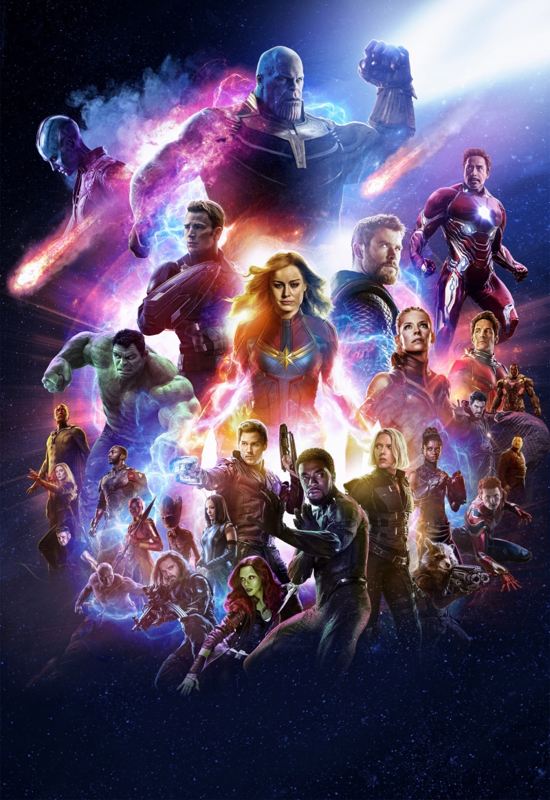 Spider-Man, Black Widow, Nebula, Thanos, War Machine, Captain Marvel, Star-Lord, Drax, Falcon, Black Panther, Doctor Strange, Marvel Super Heroes, Okoye