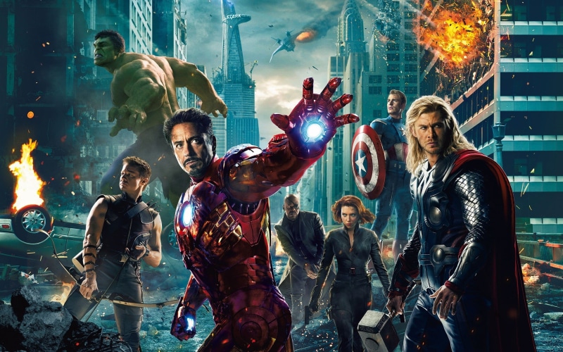 2K, night, Iron Man, Nick Fury, illuminated, Captain America, lifestyles, architecture, marvel, built structure, Hawkeye, group of people, togetherness