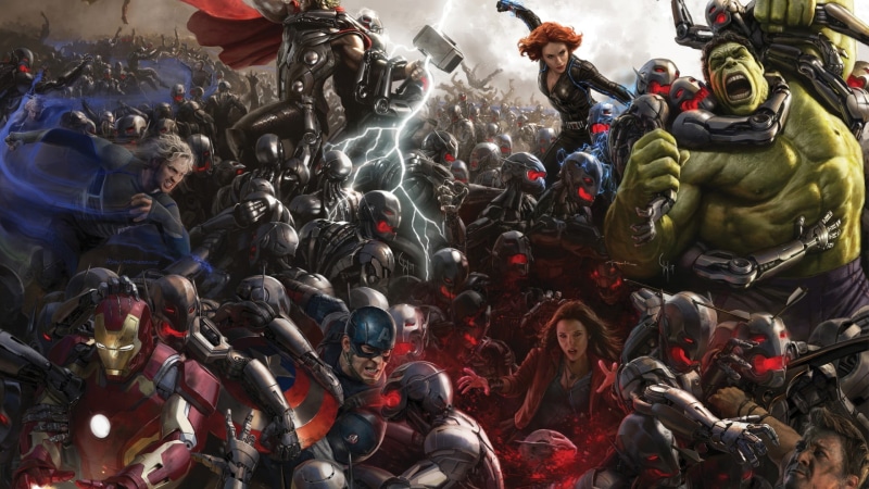 Hulk, women, mixed age range, Thor, human representation, crowd, leisure activity, Elizabeth Olsen , art and craft, Captain America, high angle view