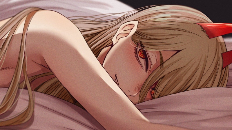 manga, Power (Chainsaw Man), Devil, horns, artwork, 1080P, Chainsaw Man, red eyes
