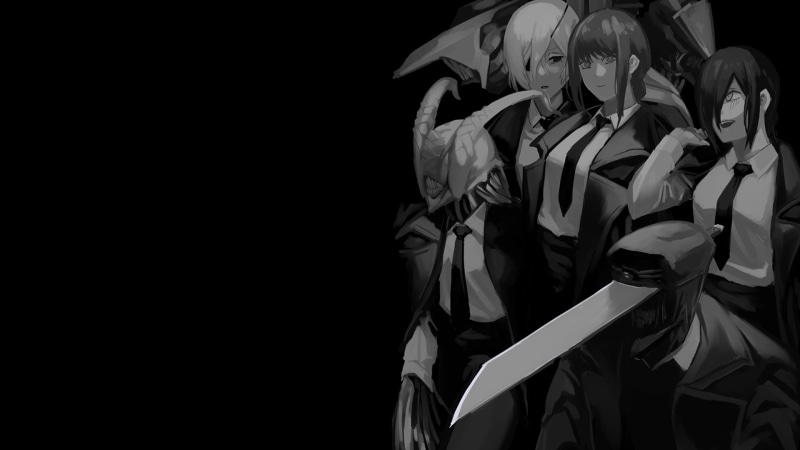 manga, Reze (Chainsaw Man), Chainsaw Man, Quanxi (Chainsaw Man), Santa Claus (Chainsaw Man), Makima (Chainsaw Man), artwork, Devil, suits, 1080P, Samurai Sword (Chainsaw Man)