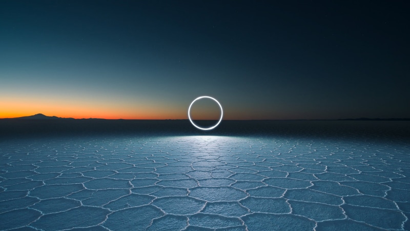 sunset, photography, long exposure, Reuben Wu, salt lakes, 1080P, circle