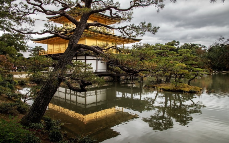 landscape, building exterior, tree, black, lake, beige, sky, beauty in nature, water, waterfront, scenics - nature, tranquility, cloud - sky, day, no people