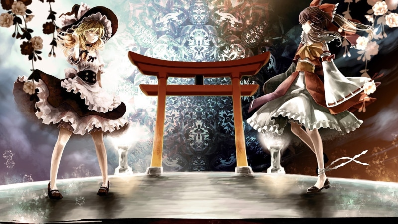 day, statue, chair, itsukushima, 1080P, animal, built structure, sculpture, animal representation, Touhou, water, nature, flooring, building, shrine, anime