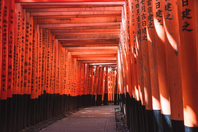 fushimi inari shrine, indoors, orange, hall, building, zen, kyoto, business, asia, spiritual, religion, built structure, love, alley, gate, tokyo, tradition