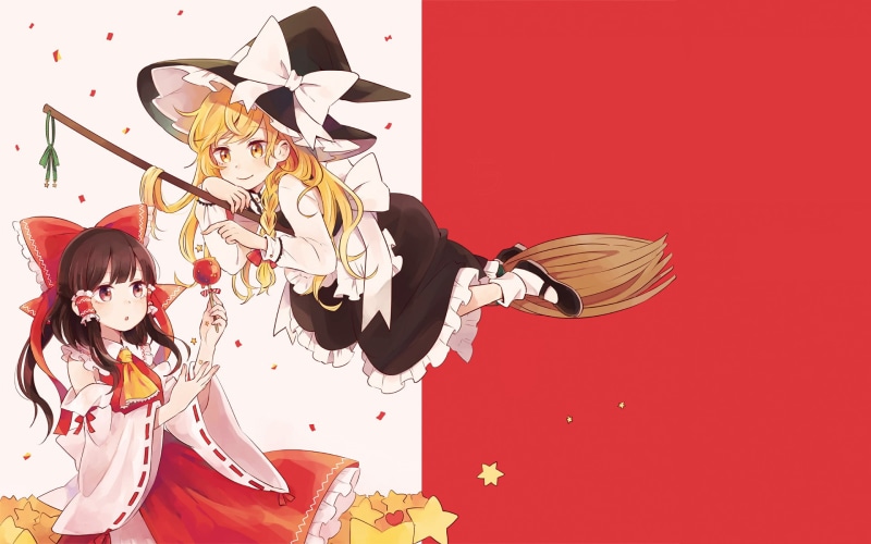 Touhou, Marisa Kirisame, Anime, Reimu Hakurei, 1080P