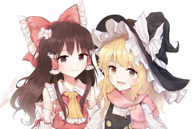 Touhou, Marisa Kirisame, 1080P, Anime, Reimu Hakurei