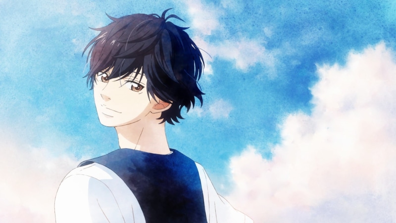 portrait, hair, child, digital composite, outdoors, anime, women, childhood, leisure activity, Ao Haru Ride, sky, low angle view, lifestyles, 1080P, Aoharaido