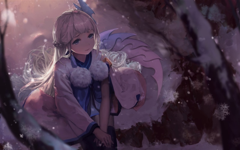 leisure activity, real people, lifestyles, Onmyoji, cold temperature, holding, 1080P, females, women, cute, one person, nature, bubble, child, childhood