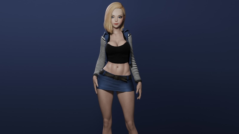 1080P, Android 18, anime girls, 3D, Dragon Ball Z, blonde, mavixtious, CGI, anime