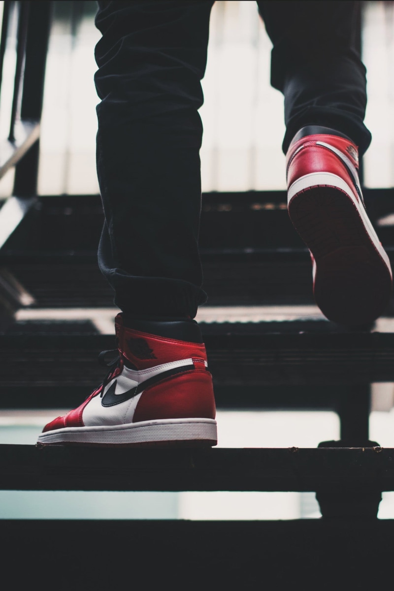 shoe, healthy lifestyle, jordan, adult, human leg, pair, shoes, day, white, clothing, human body part, lifestyles, focus on foreground, sport, Nike, athlete