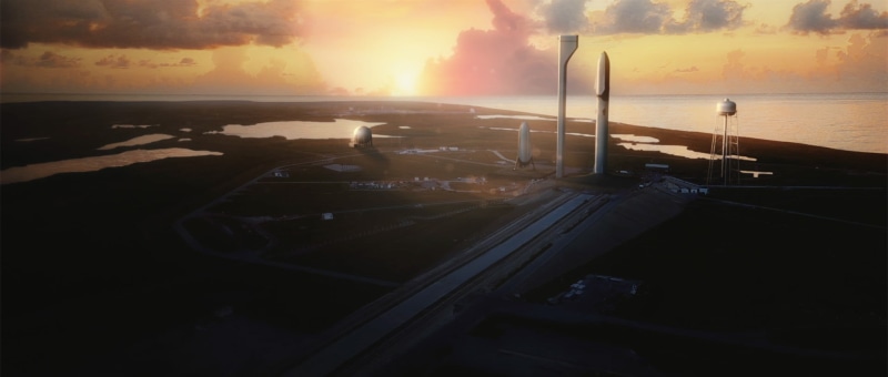 metal, transportation, airport, airplane, dusk, nature, Interplanetary Transport System, sun, rocket, airport runway, travel, sunlight, mode of transportation