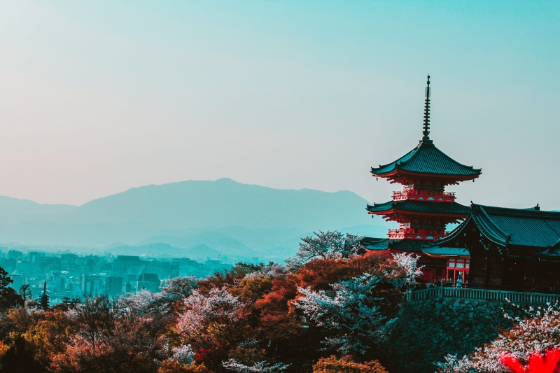 japanese culture, landscape, traditional, red, plant, sky, religion, famous, travel destinations, garden, black, daytime, pagoda, architecture, park, place of worship