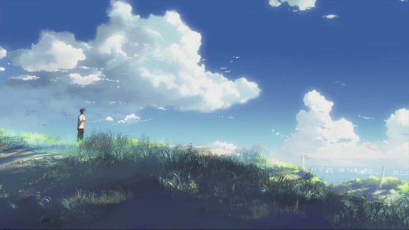 tree, anime, plant, 5 Centimeters Per Second, nature, outdoors, name, cloud - sky, day, beauty in nature, land, Makoto Shinkai , tranquil scene, field