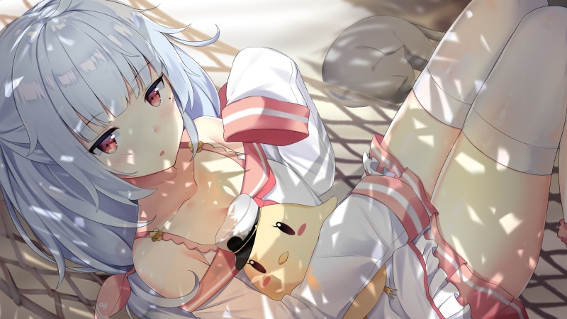 hair, (azur, thighhighs, 720P, lane, long, nicholas, shade, eyes, animal, anthropomorphism, 258689, seifuku, ryouiki, blush, white, cat, lane), zettai