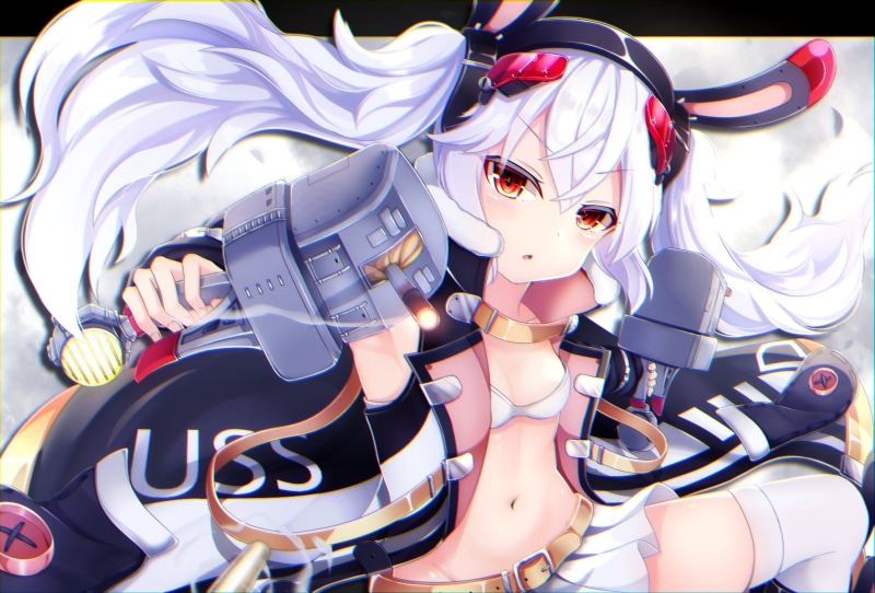 azur, lane, indoors, clothing, ears, 720P, 263436, day, still life, eyes, no people, amusement park, navel, high angle view, white color, konachan, bone