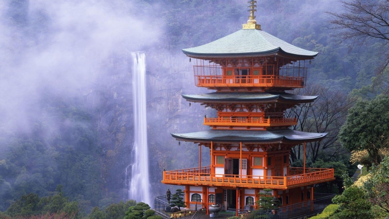 nature, forest, world heritage, unesco, 4K, kumano nachi taisha, temple, nachi falls, waterfall, nachi waterfall, japan