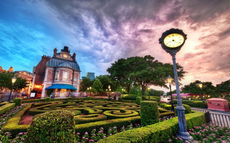 gray, disney, florida, walt disney world, 1920x1200, walt, cloud, round, world, clock, 1080P, black