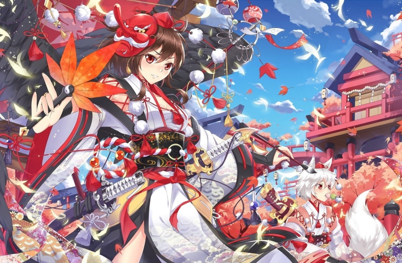 anime girls, built structure, decoration, building exterior, nature, 720P, celebration, city, carnival, real people, architecture, representation, festival