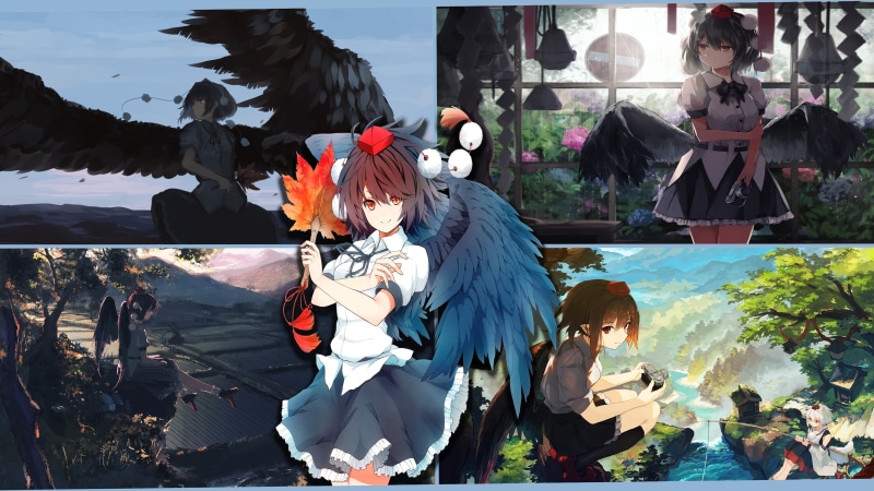 craft, nature, creativity, toy, lifestyles, human representation, outdoors, water, artwork, Shameimaru Aya, people, Touhou, anime, sculpture, wings, clothing