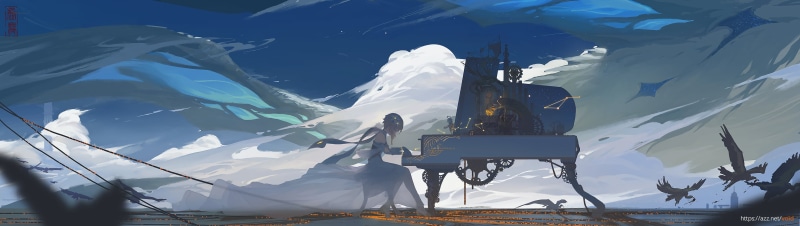Genshin Impact, void_0, Paimon(Genshin Impact), 2K, anime girls, anime, piano