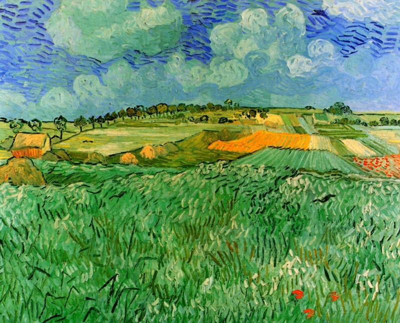 Auvers, Plain Near, Vincent van Gogh, field, 2K