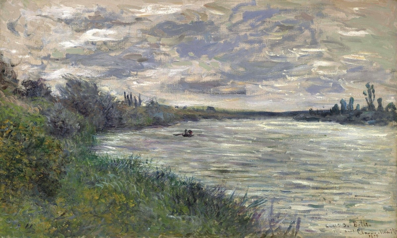landscape, Claude Monet, 2K, picture, The Seine near Vétheuil. Stormy Weather