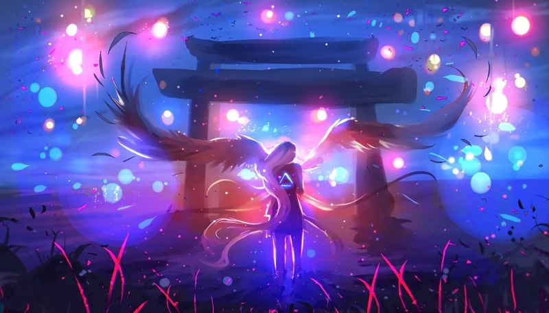 multi colored, Anime, character, light - natural phenomenon, Torii, popular music concert, excitement, crowd, positive emotion, enjoyment, illuminated