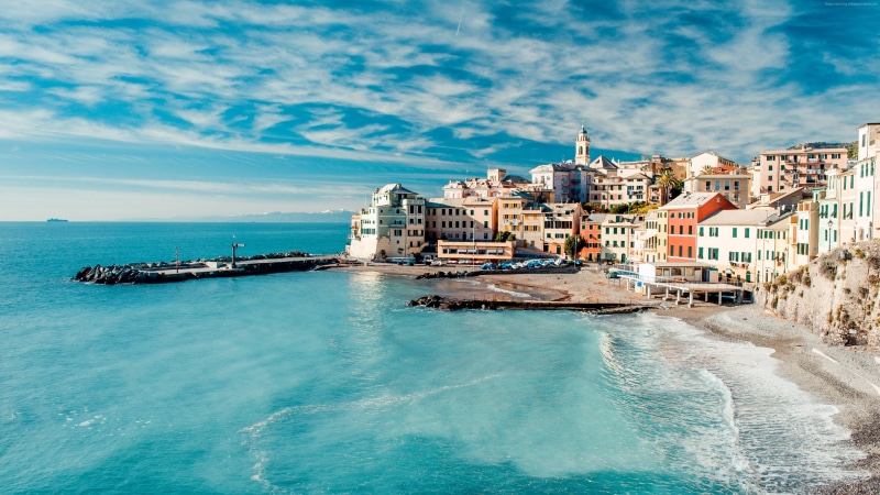 booking, rest, Tyrrhenian Sea, italy, coast, Travel, clouds, sky, houses, 4K