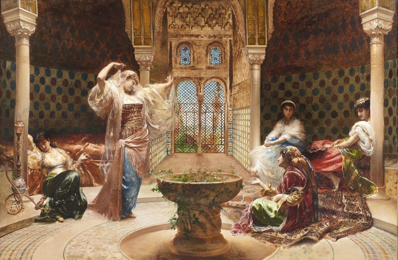 painting, Dancer, art, pictura, girl, odalisque, harem, luminos, woman, 720P, edouard frederic richter