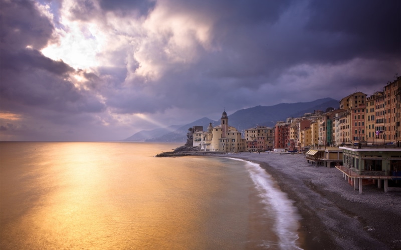 built structure, concrete, coastline, sea, no people, nature, horizon over water, 2K, city, beauty in nature, sunset, building, building exterior, clouds