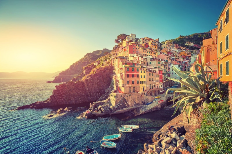 blue, building, water, landscape, street, island, near, sunlight, nautical Vessel, daytime, outdoors, mediterranean Sea, clear sky, liguria, manarola, multi Colored