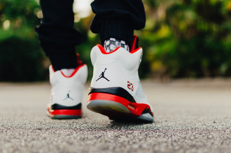 human limb, adult, people, basketball, human leg, nike, day, person, wearing, body part, competition, air, jordan, outdoors, 4K, limb, black, road, red