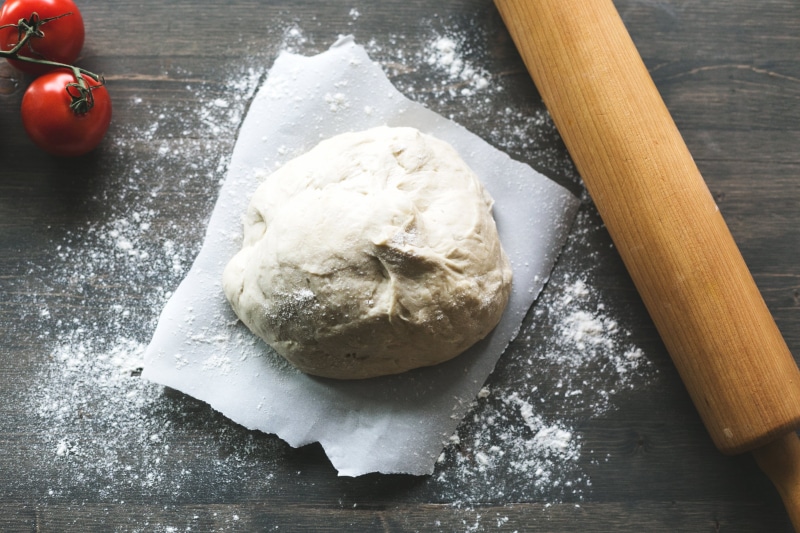 high angle view, ready, Food, food and drink, Lunch, dough, rolling pin, wood - material, ingredient, table, kitchen utensil, preparing food, 4K, preparation