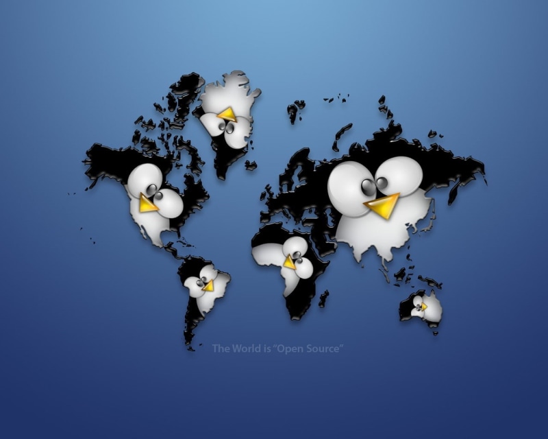 technology, Penguins, World Map, world, hd, Tux, 720P, map, linux, art
