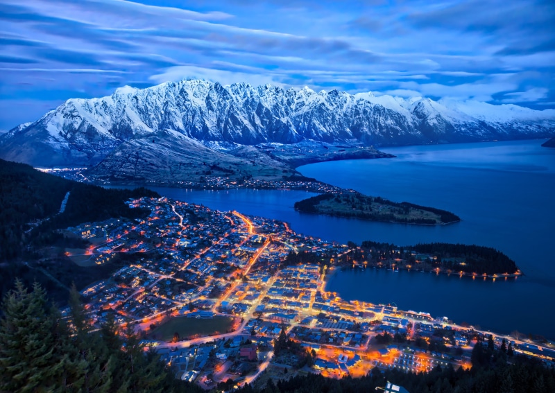 com, near, landscape, snow, Sony, Night  Lights, 4K, view, Queenstown, mountains, nature, water, HDR Photography, cityscape, scenics, aerial, mountain