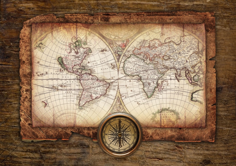 world, travel destinations, south, wood - material, searching, treasure Map, earth, Desk, compass Rose, physical Geography, topography, old, world Map