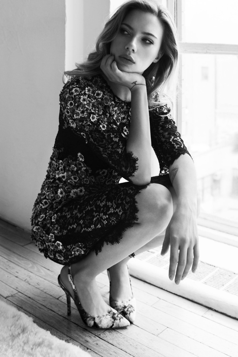 indoors, hairstyle, Scarlett Johansson, beautiful woman, fashion, offspring, dress, women, celebrity, portrait, looking at camera, females, one person