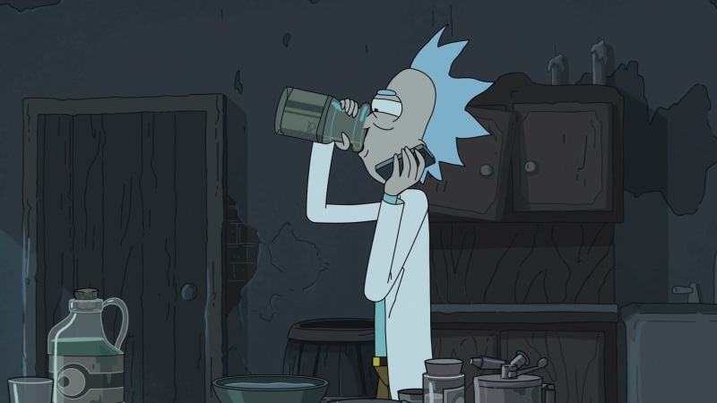 wall - building feature, Rick Sanchez, night, communication, nature, equipment, indoors, no people, bathroom, male likeness, human representation, creativity