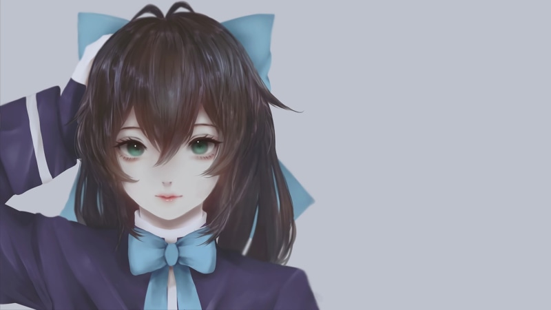 schoolgirl, real people, 1080P, beauty, anime, make-up, portrait, manga, beautiful woman, studio shot, simple background, young adult, teenager, headshot