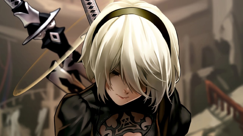 1080P, 2B (Nier: Automata), close-up, headshot, women, boys, haired, childhood, home interior, innocence, leisure activity, one person, lifestyles, looking
