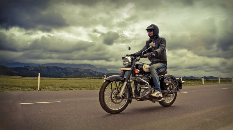 sports helmet, adult, men, full length, wanderlust, 4K, trip, travel, biker, motorcycle, road, mode of transportation, crash helmet, transportation, freedom