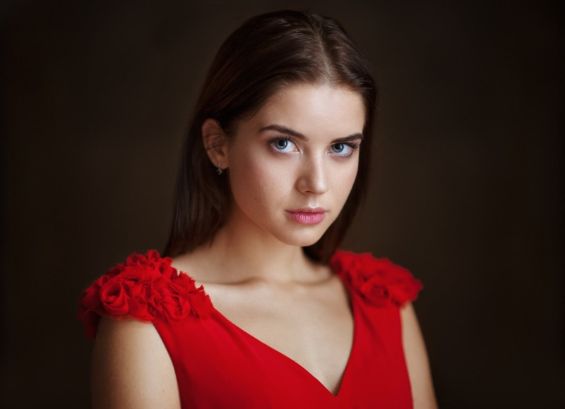 blue eyes, portrait, women, 1080P, Tatyana Kozelkina, Maxim Maximov