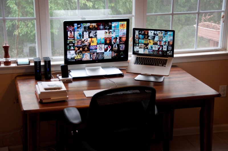 imac, Apple Inc., workspace, office, 1080P, MacBook, desk, computer, Mac OS X